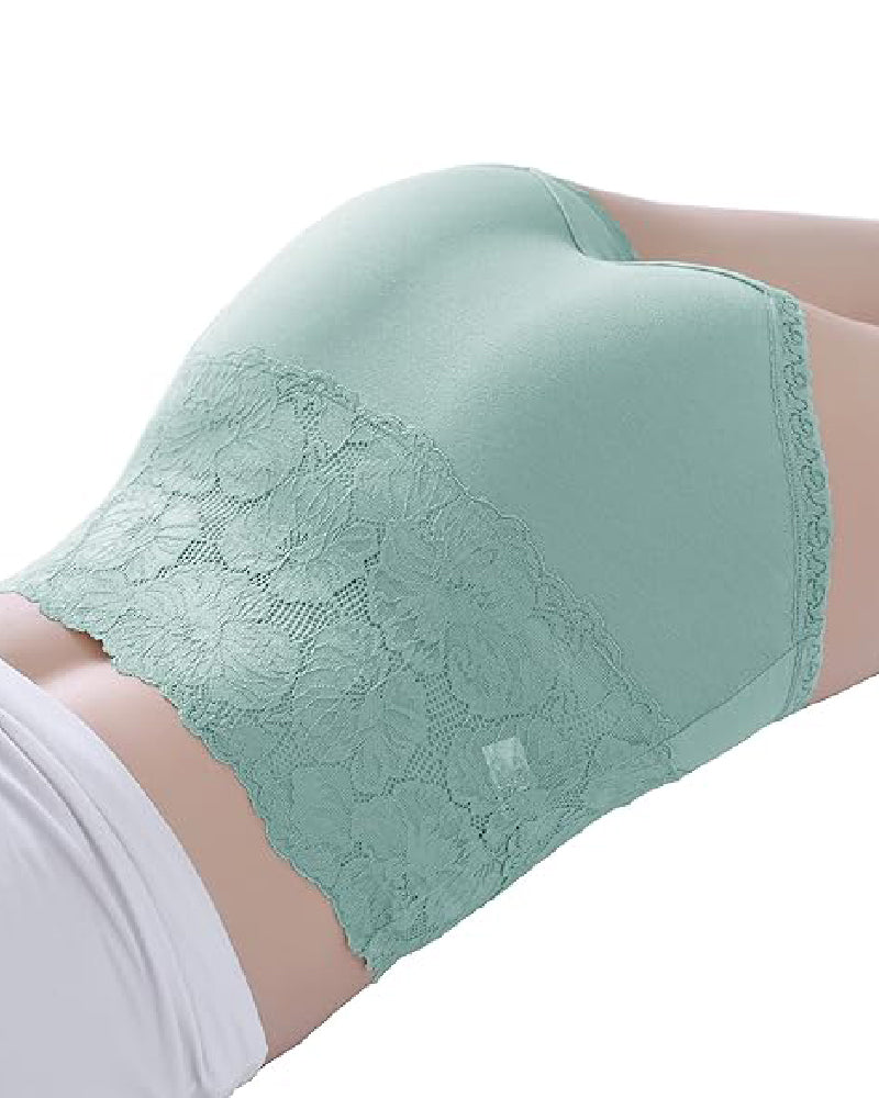 Damen V Förmige Hohe Taille Blumen Spitze Bauchweg Slip