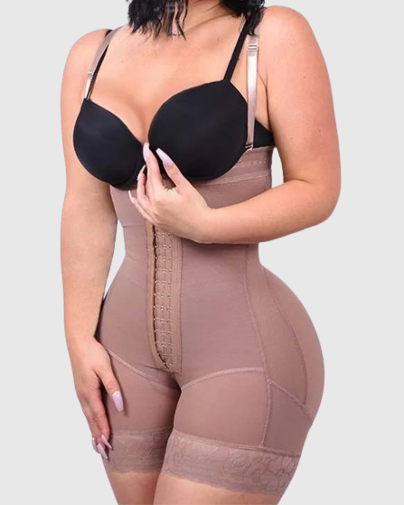 Shapshe® Bauchkontrolle Body Shaper Po-Lifter Oberschenkel Schlanker Faja Plus Shapewear mit Reißverschluss im Schritt