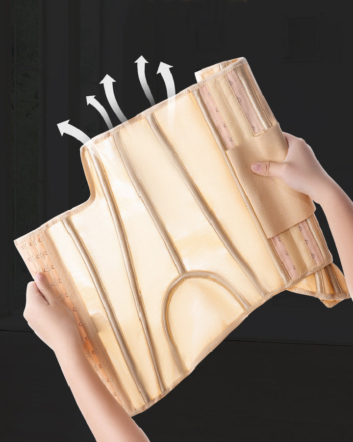 Atmungsaktiver Damen Taillentrainer Bauchweg Korsett mit Abnehmbarem Gürtel