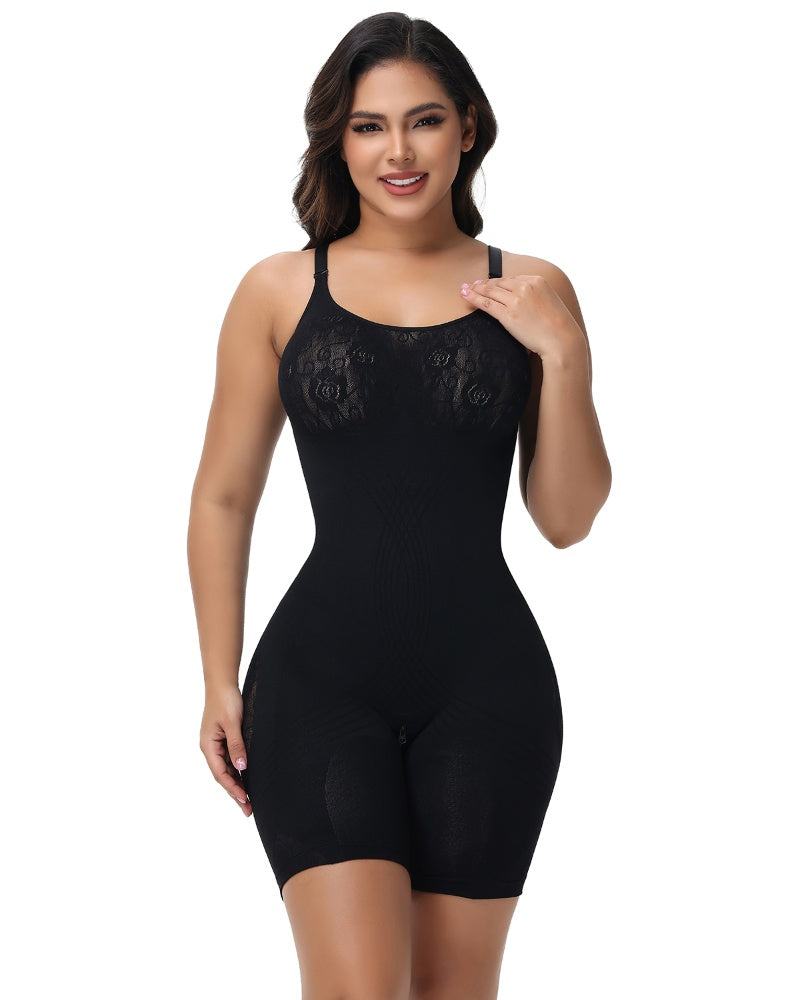 Shapshe® Rose Jacquard Oberschenkel Schlanker Bauchweg Bodysuit