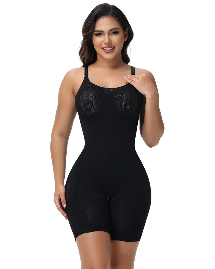 Shapshe® Rose Jacquard Oberschenkel Schlanker Bauchweg Bodysuit