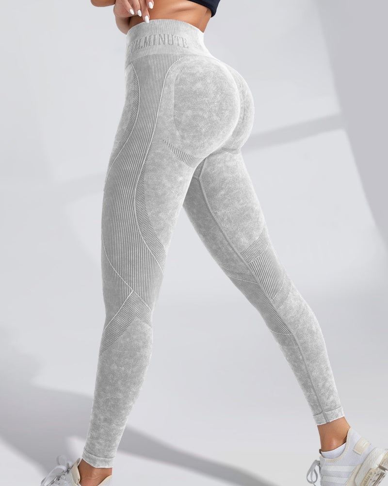 Nahtlose Yogahose Schnell Trocknend Hüfthebend Fitnesshose mit Buchstaben