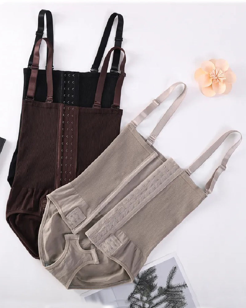 Damen Bauchkontrolle Verstellbare Schnalle Offene Brust Shapewear