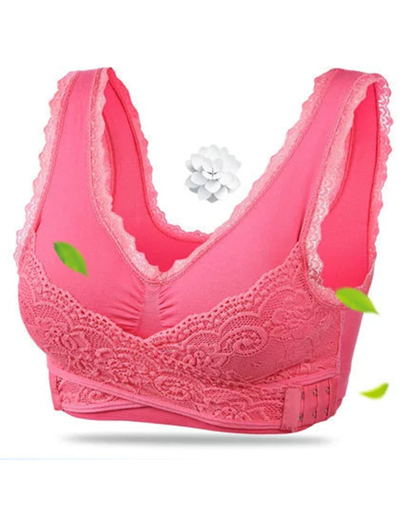 Push Up Sport BH für Damen mit Seitlicher Gekreuzter Schnalle und Ohne Stahl