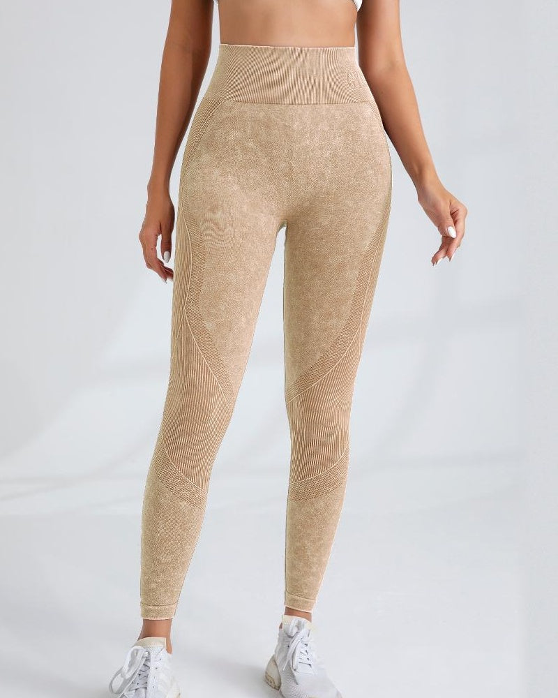 Nahtlose Yogahose Schnell Trocknend Hüfthebend Fitnesshose mit Buchstaben