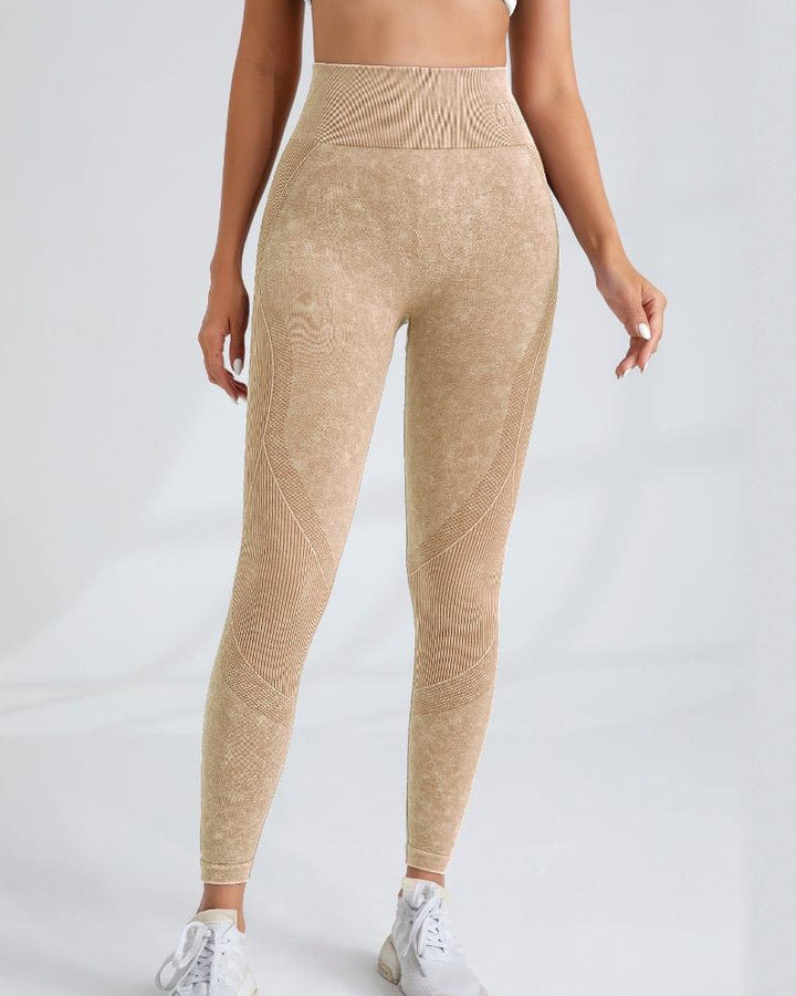 Nahtlose Yogahose Schnell Trocknend Hüfthebend Fitnesshose mit Buchstaben