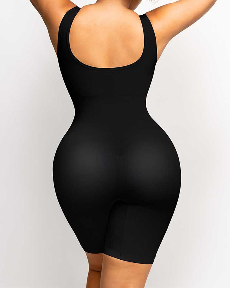 Damen Nahtloser Oberschenkel Bauchweg U-Ausschnitt Bodysuit Shapewear