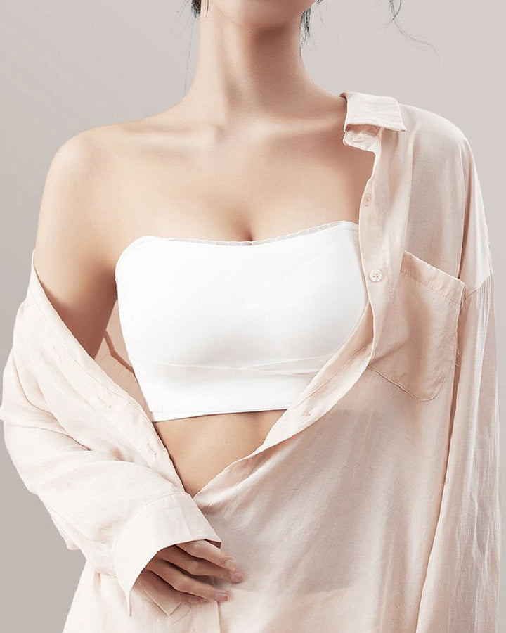 Unsichtbarer Trägerloser Doppelter Schnalle Rutschfester Spitzen BH