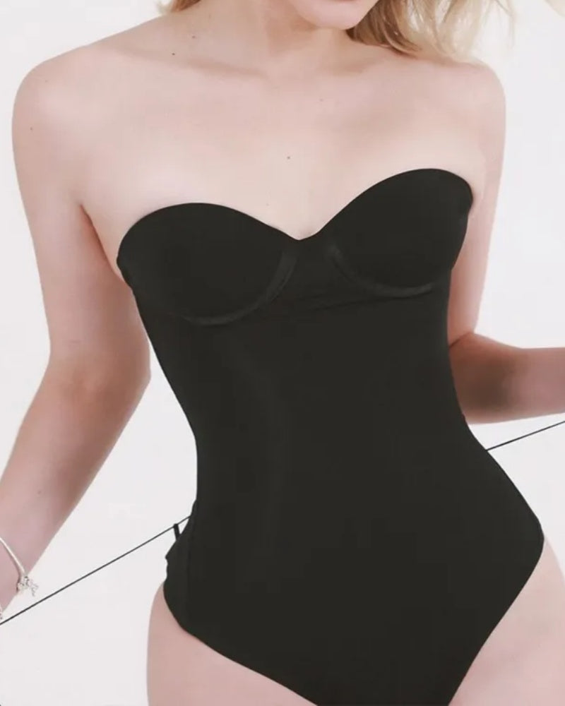 Shapshe® Nahtloser Skinny Bodys mit Sexy Schnürung am Rücken und Tanga