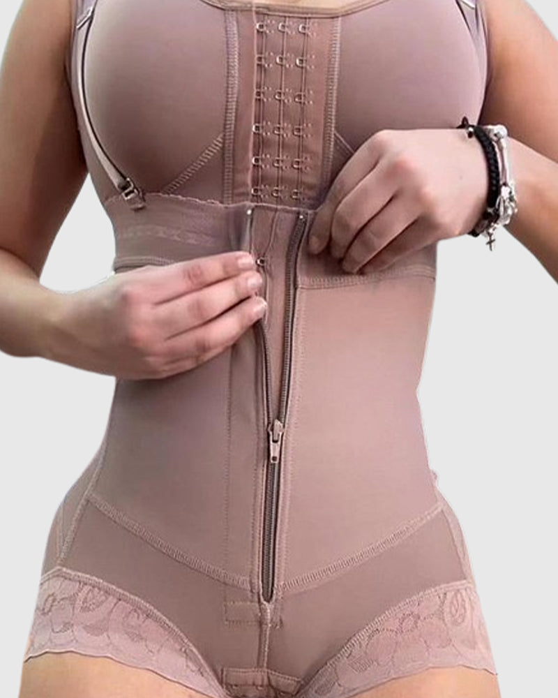 Shapshe® Damen Fajas Shapewear Shorts mit hoher Taille und Reißverschluss