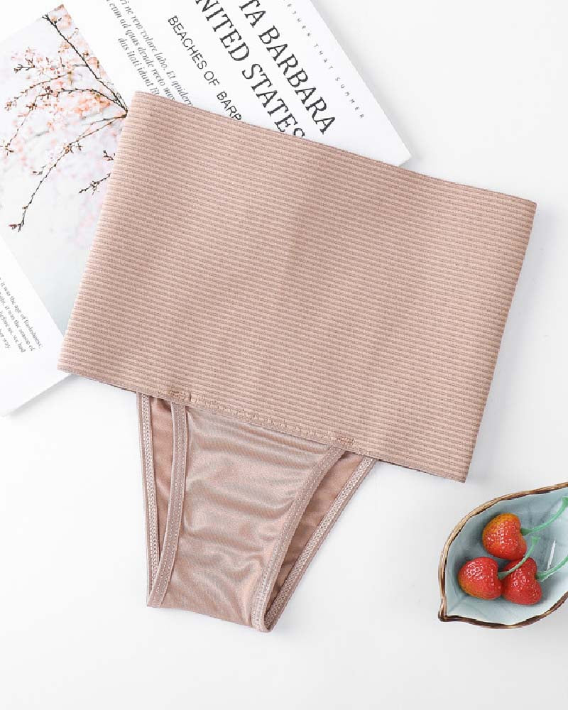 Hohe Taille Nahtloser Shaping Tanga Atmungsaktiv Bauchweg Shapewear