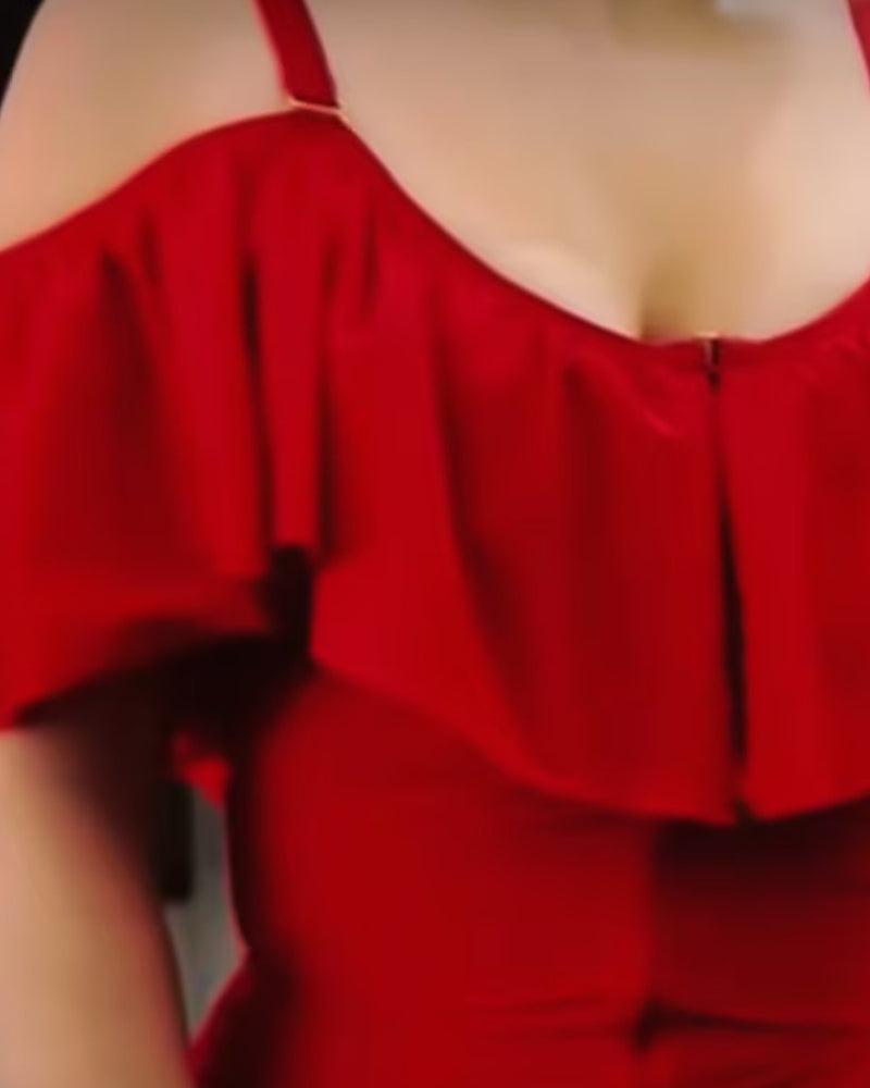 Shapshe® Bauchweg Einteiliger Gerüschter Triangel Shape Badeanzug