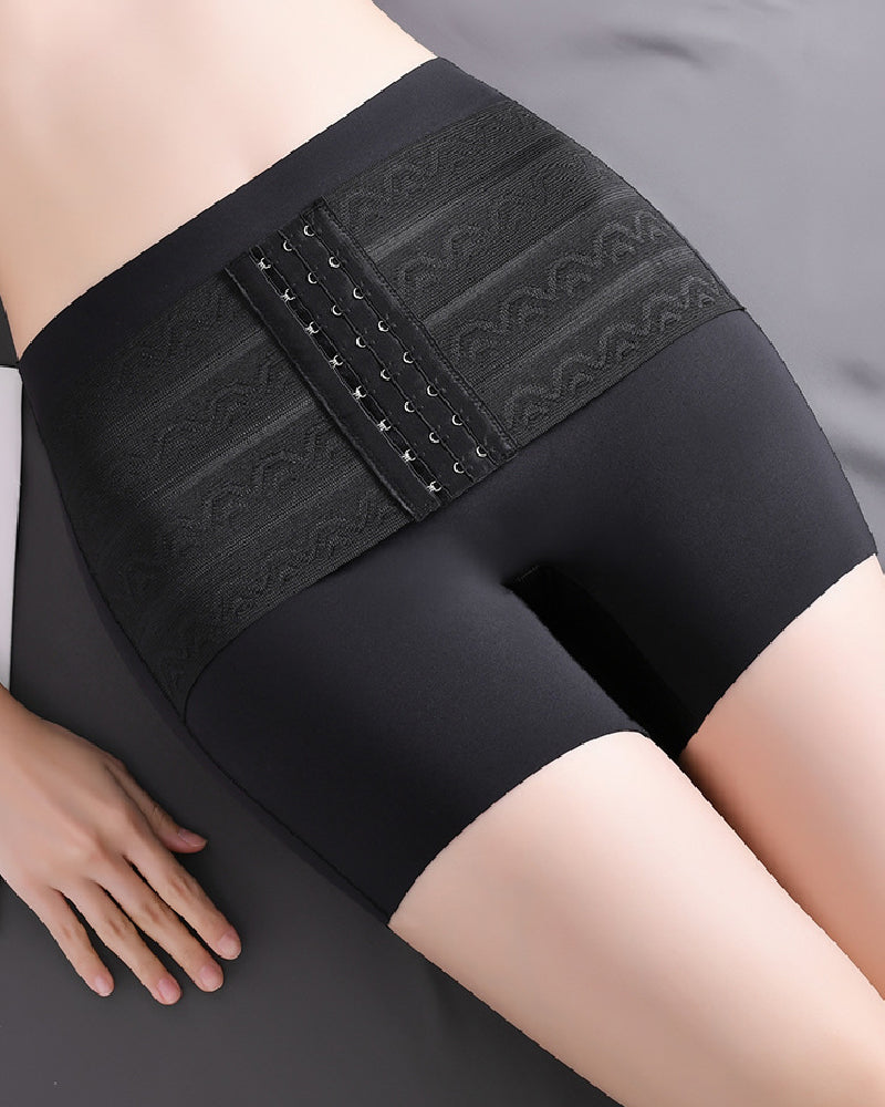 Mittelhoher Po Lifter Shapewear Shorts mit Hakengürtel