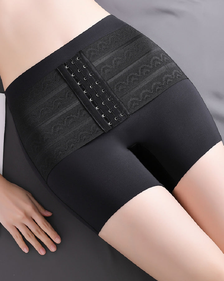 Mittelhoher Po Lifter Shapewear Shorts mit Hakengürtel