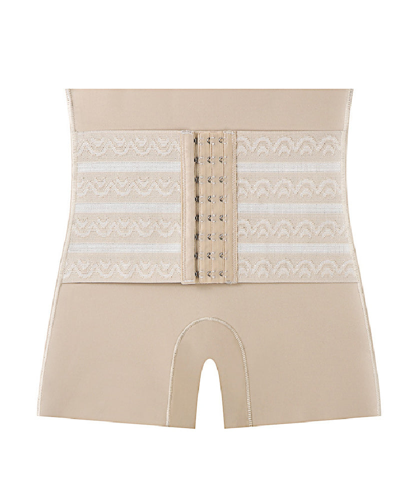 Mittelhoher Po Lifter Shapewear Shorts mit Hakengürtel