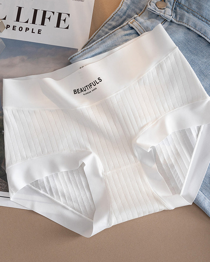 Damen Hoher Taille Einfarbig Baumwolle Antibakterielle Slips