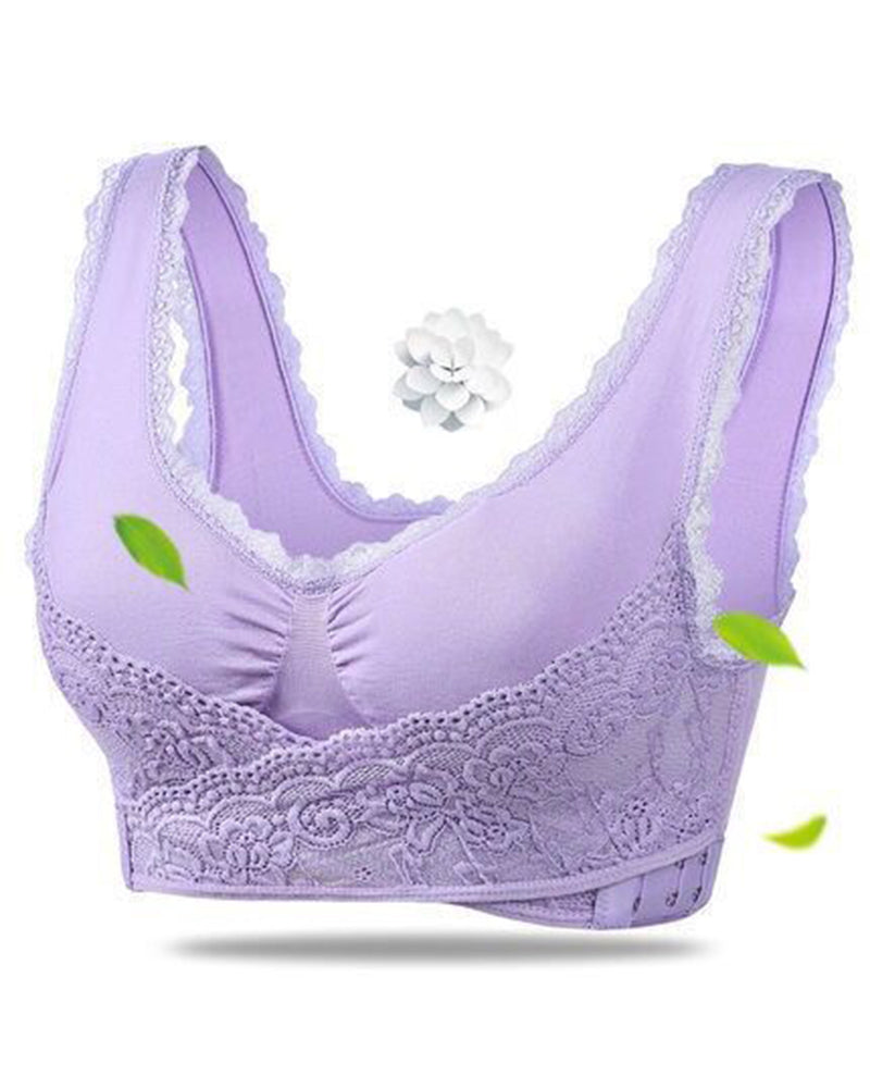 Push Up Sport BH für Damen mit Seitlicher Gekreuzter Schnalle und Ohne Stahl