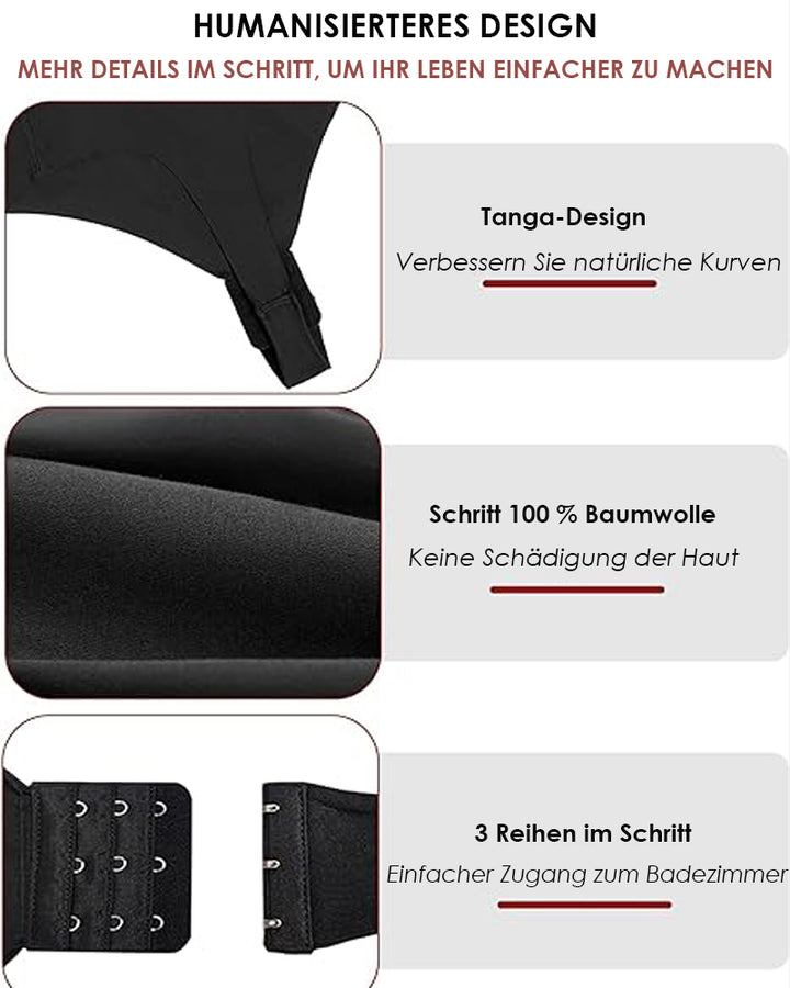 Shapshe® Plunge Rückenfreier Bodysuit Nahtloser BH Tanga Shapewear