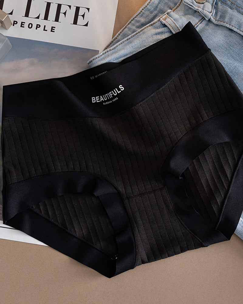 Damen Hoher Taille Einfarbig Baumwolle Antibakterielle Slips