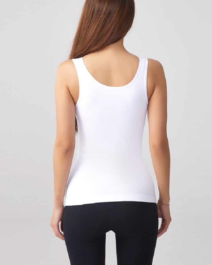 Damen Breite Träger U Ausschnitt Figurformendes Tank Top