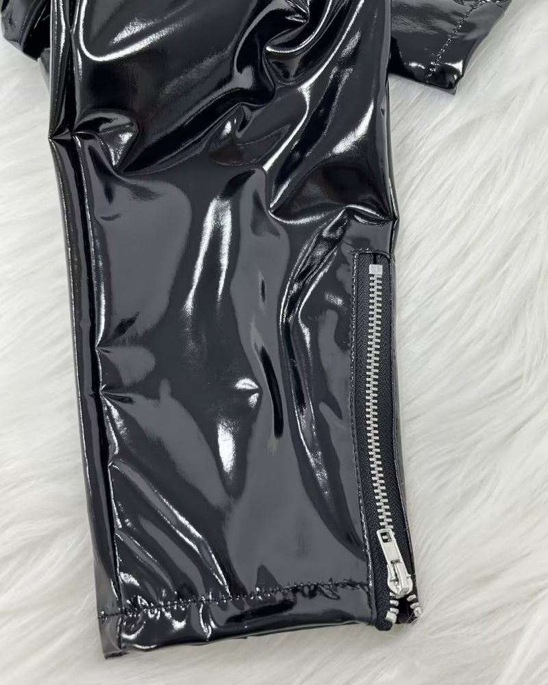 PU Leder Schmale Enganliegende Hose für Damen Modisch Vielseitig