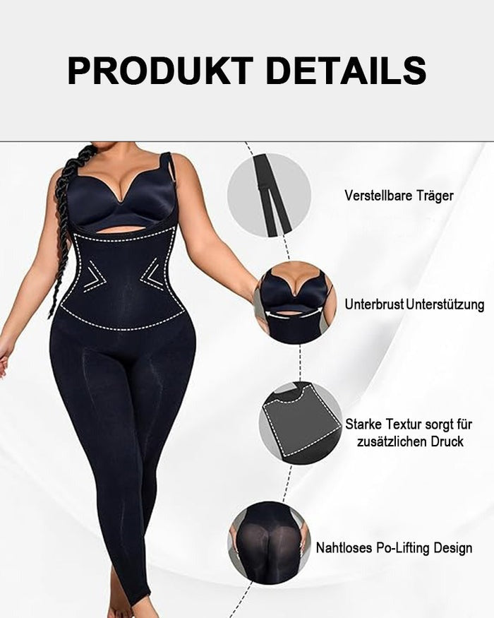 Shapshe® Nahtloser Schlankmachender Ganzkörper Shapewear Jumpsuit mit offener Brust und Bodyshaper