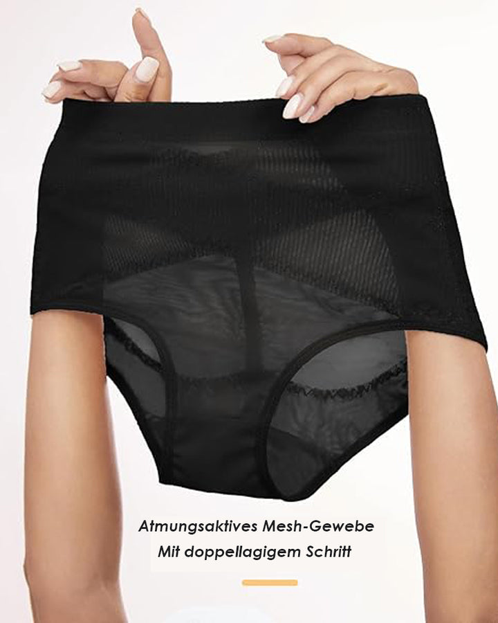 Mittelhohe Kreuz Kompressions Shapewear Unterwäsche Netz Bauchkontrolle Höschen