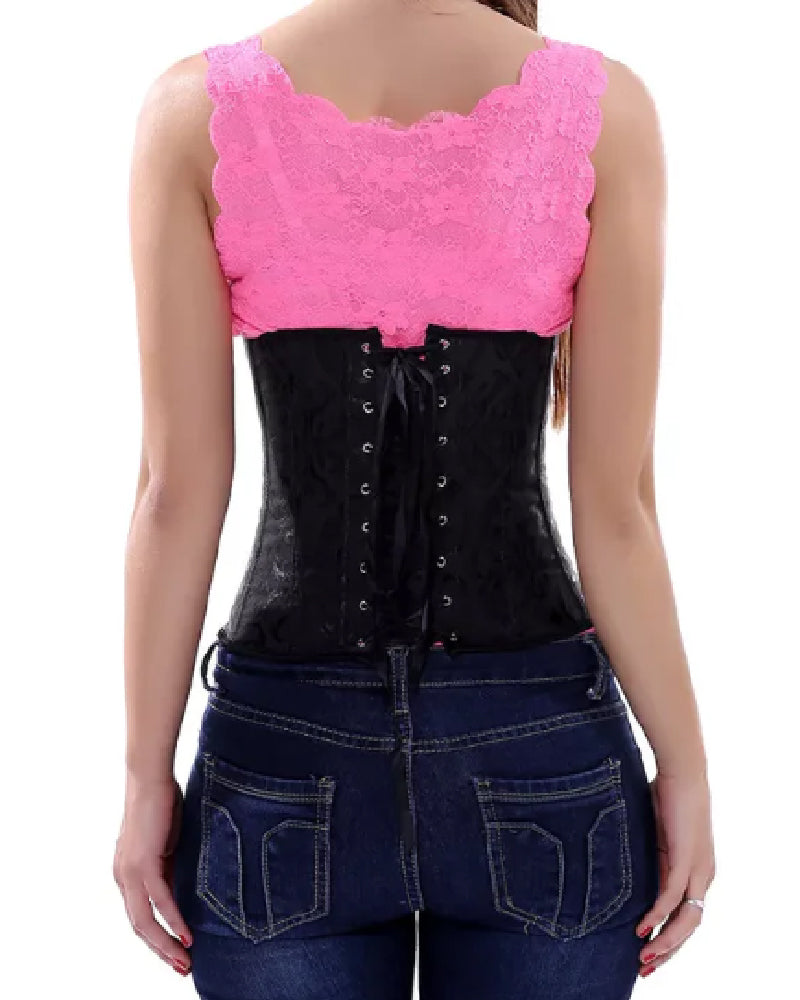 Vintage Schnürung Unterbrust Korsett Bauchweg Trägerlos Bustier Große Größen