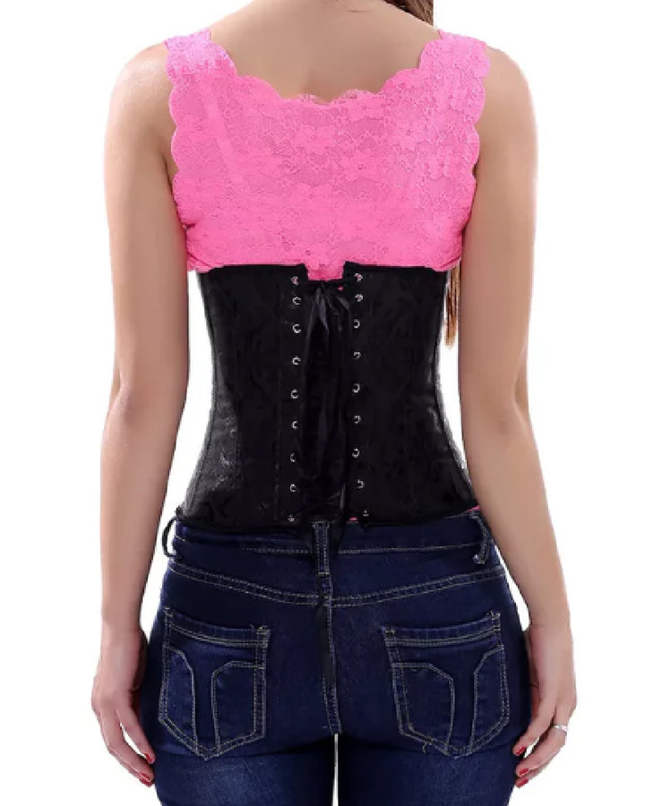 Vintage Schnürung Unterbrust Korsett Bauchweg Trägerlos Bustier Große Größen