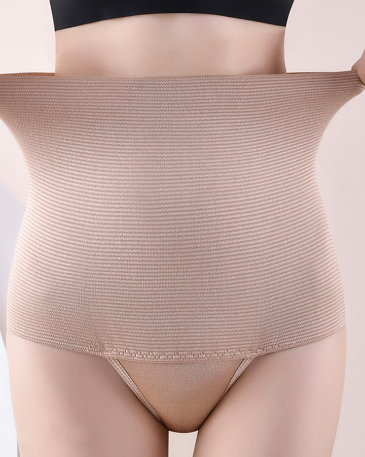 Hohe Taille Nahtloser Shaping Tanga Atmungsaktiv Bauchweg Shapewear