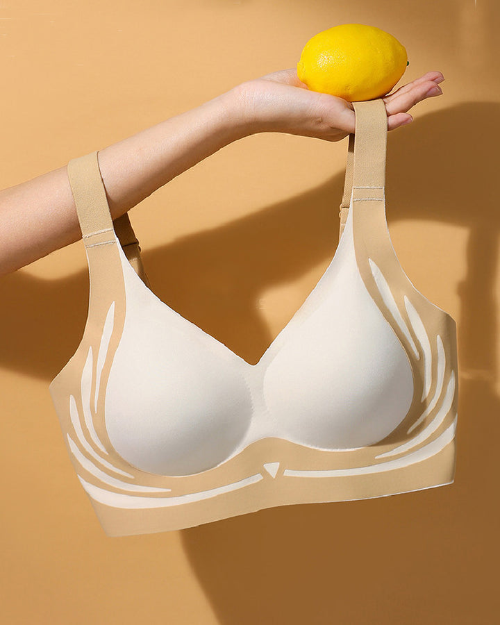 Nahtloser Kontrast Push Up Schlaf BH Kabellos Weich Anti Durchhänger