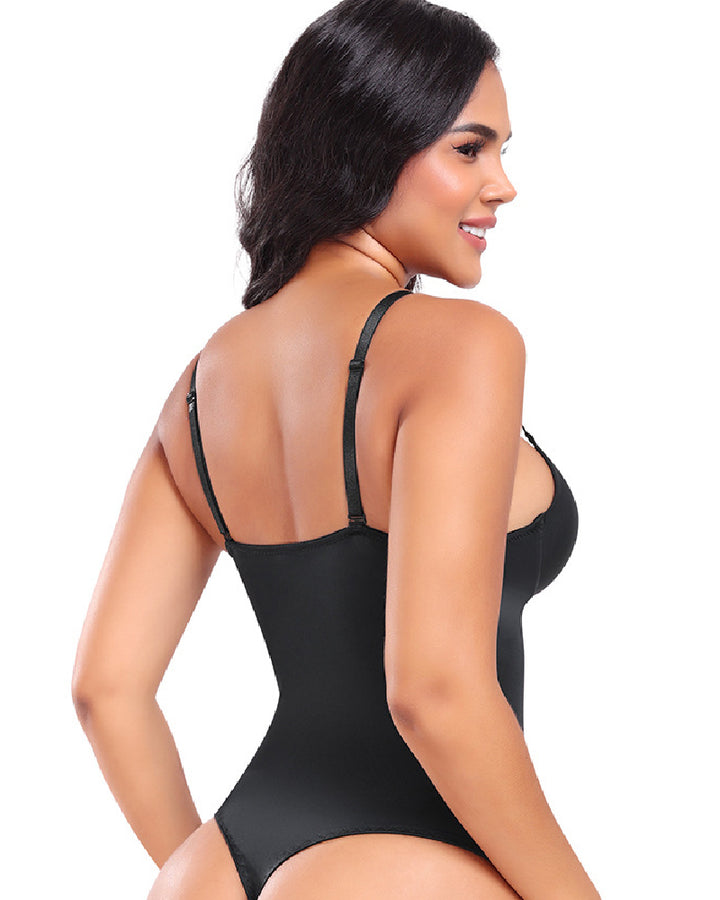 Shapshe® Damen Glatter Push-Up Bauchkontrolle Tanga Ärmelloser Body Shapewear