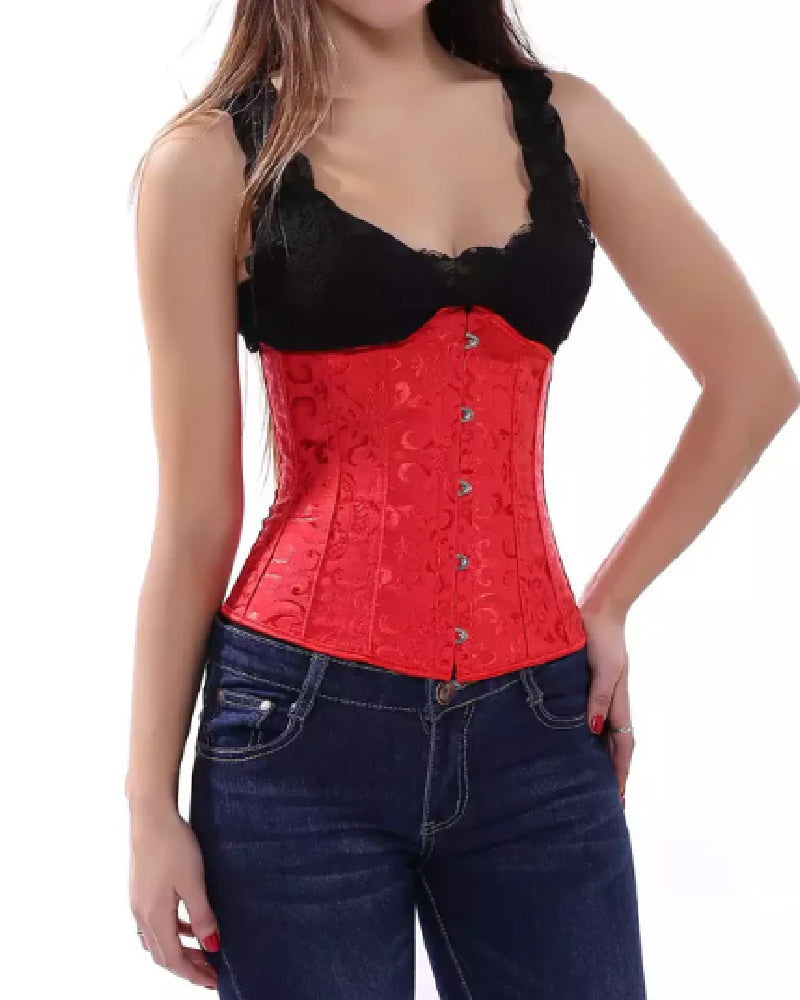 Vintage Schnürung Unterbrust Korsett Bauchweg Trägerlos Bustier Große Größen