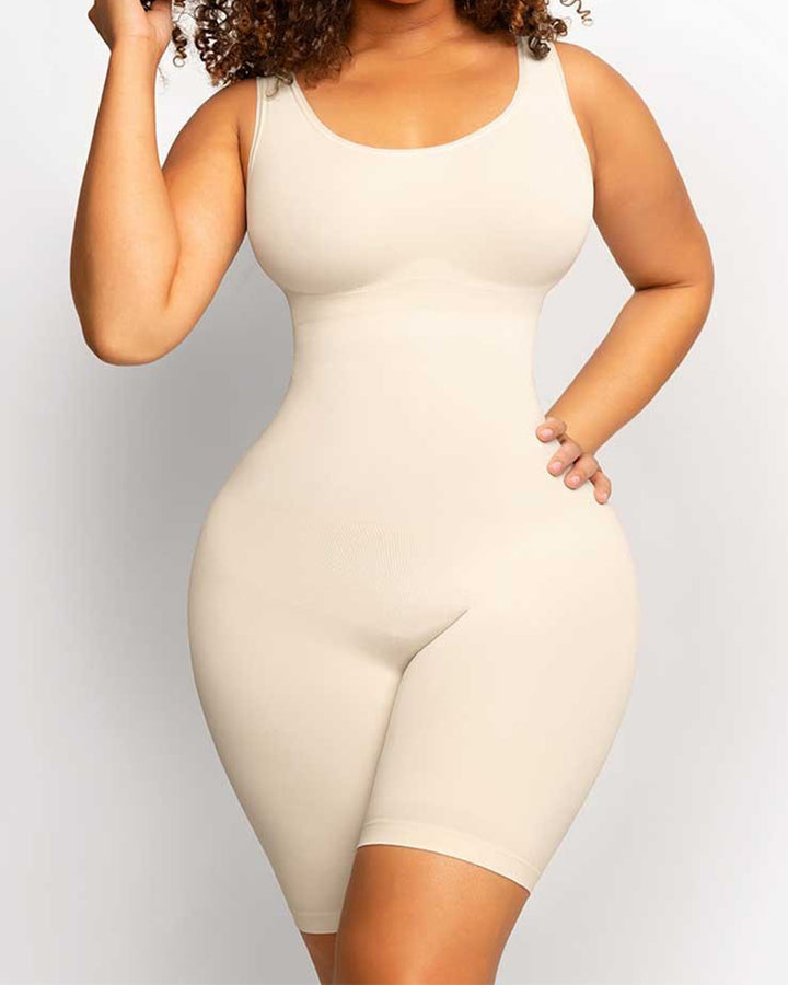 Damen Nahtloser Oberschenkel Bauchweg U-Ausschnitt Bodysuit Shapewear