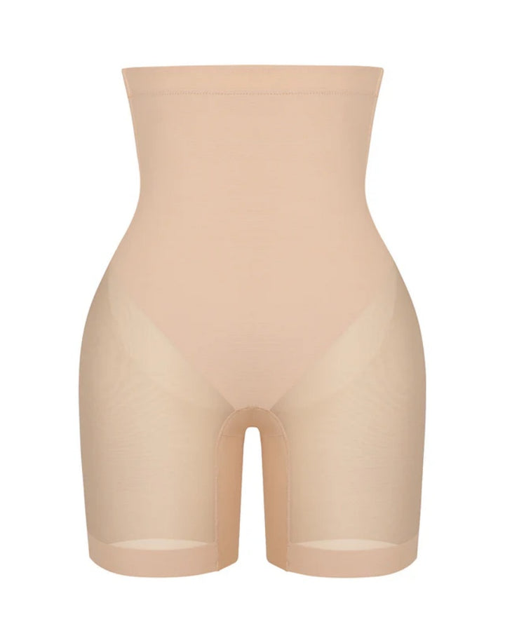 Damen Nahtlose Mesh Shapewear Shorts Hoher Taille Oberschenkelformer