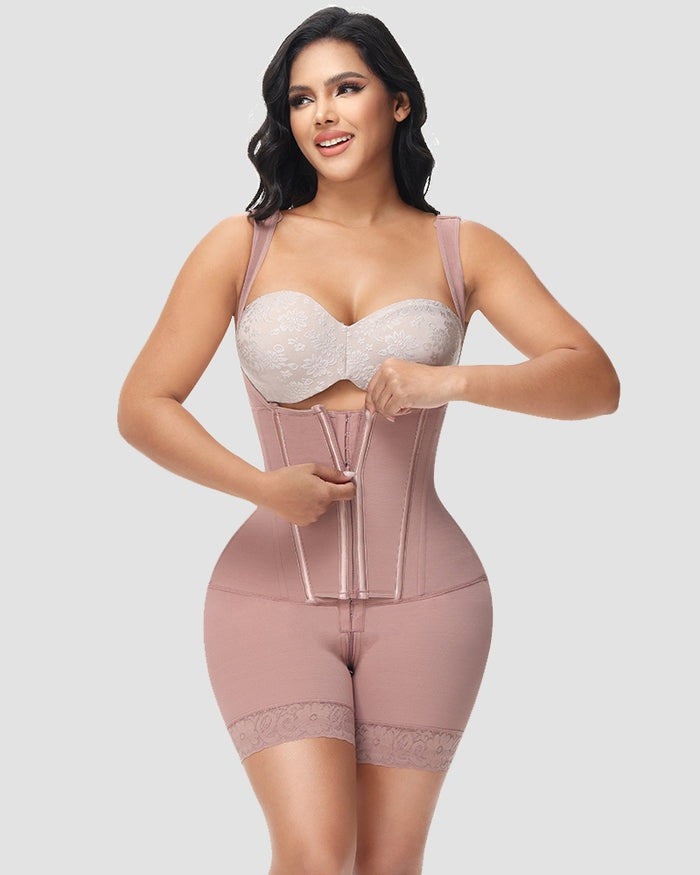 Shapshe® Hohe Kompressions-Shapewear mit Reißverschluss vorne und mittlerem Oberschenkel