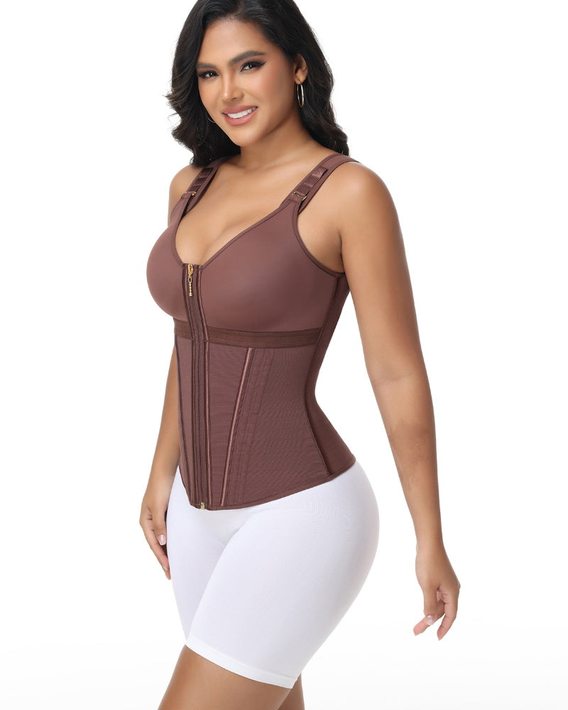 Shapshe® Damen Latex Korsett Bauchkontrolle Body Shaper Weste mit BH