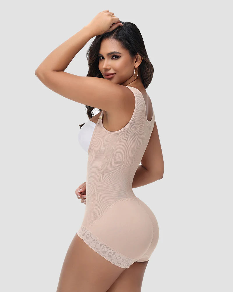 Shapshe® Nahtloser Netz Spleißen Offene Büste Po Lift Bodysuit