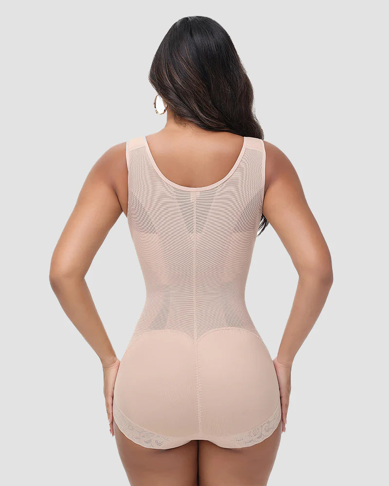Shapshe® Nahtloser Netz Spleißen Offene Büste Po Lift Bodysuit