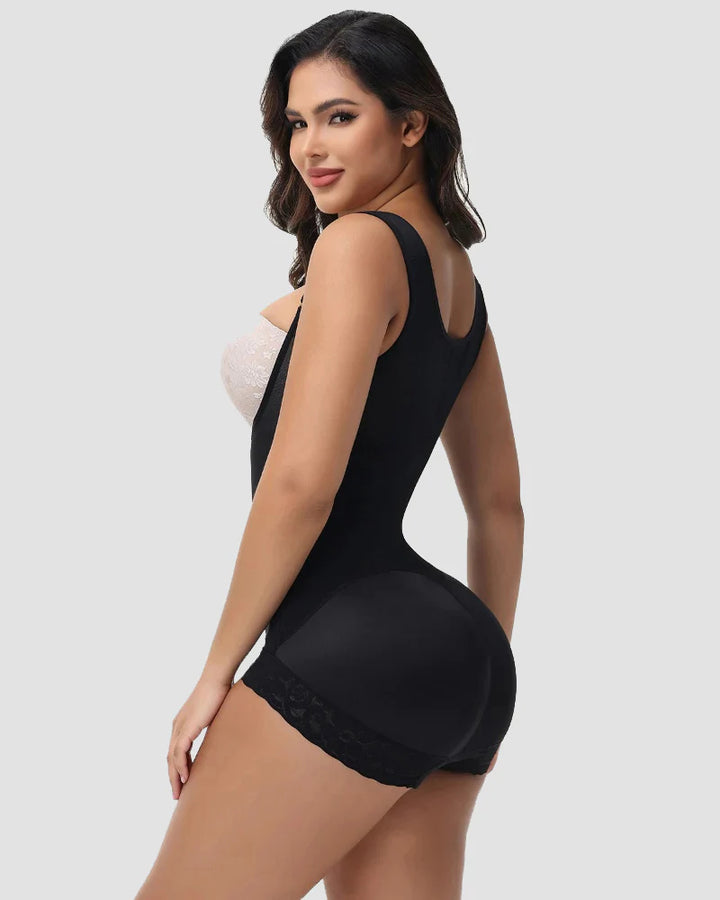 Shapshe® Nahtloser Netz Spleißen Offene Büste Po Lift Bodysuit