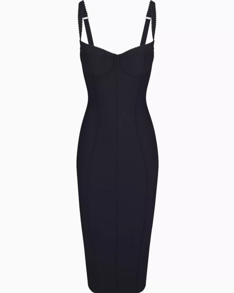 Shapshe® Damen Leoparden Mesh Bügel Cups Bodycon Midi Kleid