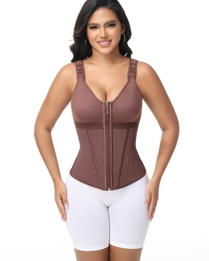 Shapshe® Damen Latex Korsett Bauchkontrolle Body Shaper Weste mit BH