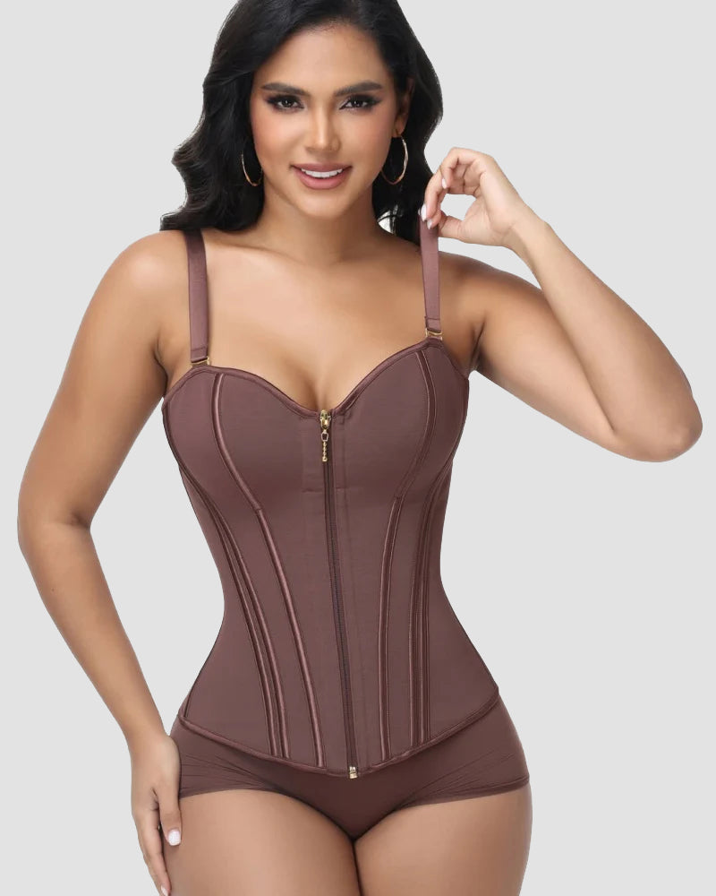 Shapshe® Fajas Colombiana Korsett mit Leopardenmuster und Reißverschluss
