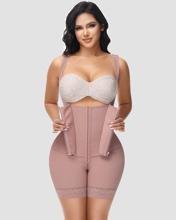 Shapshe® Hohe Kompressions-Shapewear mit Reißverschluss vorne und mittlerem Oberschenkel