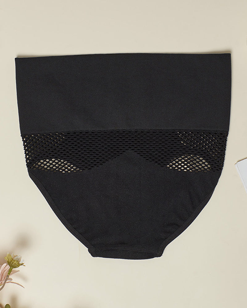 Damen Nahtloser Shapewear Slip mit hoher Taille Sexy Ausgehöhlter Unterwäsche