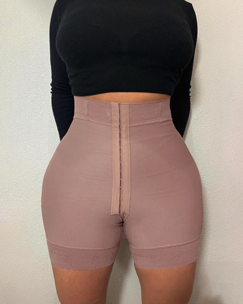 Shapshe® Hohe Kompressionskleidung Po-Lifter-Höschen 3 Haken- und Ösen Shaping Shorts