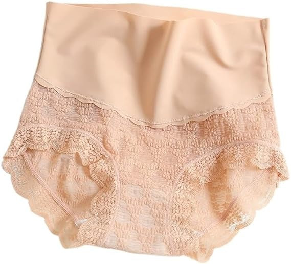 Antibakterielle Unterwäsche mit Hoher Taille Bauchweg Damen Spitze Slip Große Größe