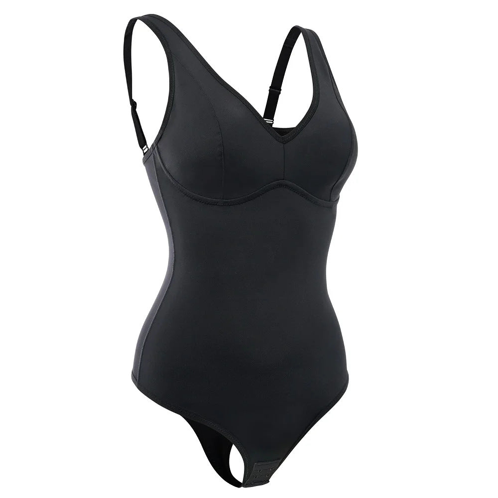 Bauchweg Schlank Body Shaper Tiefem V-Ausschnitt Thong Bodysuits