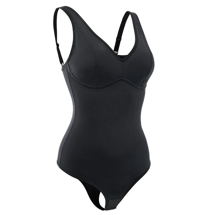 Bauchweg Schlank Body Shaper Tiefem V-Ausschnitt Thong Bodysuits