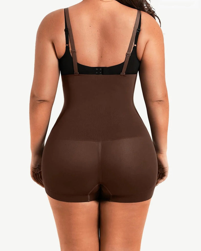 Nahtlose Hoch Taillierte Bauchkontroll Shapewear Shorts für Damen mit Abnehmbaren Trägern